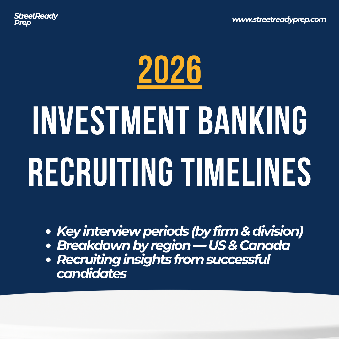 2026 Investment Banking Recruiting Timeline — StreetReady Prep.